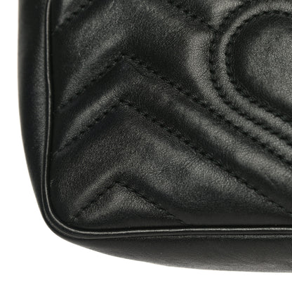 Gucci Calfskin Matelasse Super Mini GG Marmont Shoulder Bag Black 20 of 21