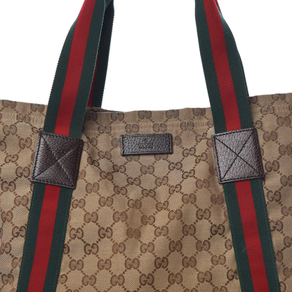 Gucci GG Monogram Medium Web Handle Vertical Tote Dark Brown 13 of 13
