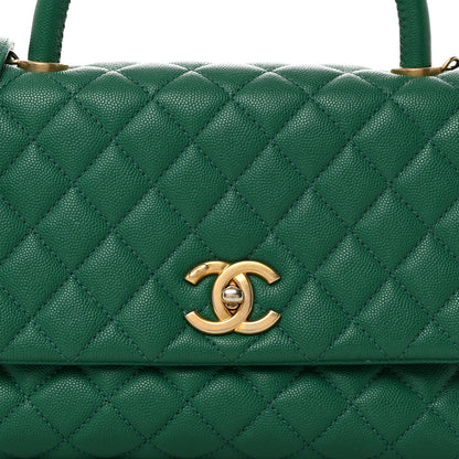 Chanel Caviar Quilted Small Coco Handle Flap Green 8 of 10