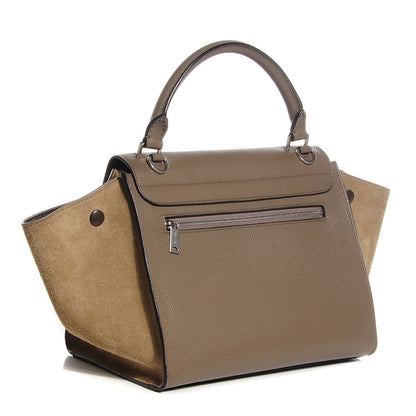 Celine Drummed Calfskin Suede Small Trapeze Dune 3 of 9