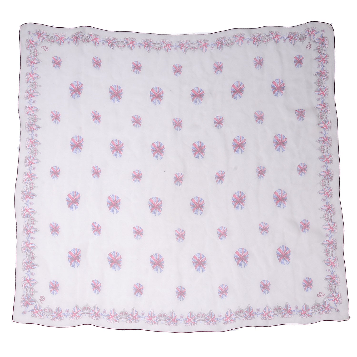 Alexander McQueen Silk Chiffon Britannia Skull Scarf 1 of 5