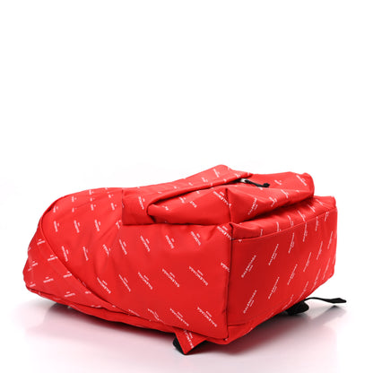 Balenciaga Twill Nylon Allover Logo Print Explorer Backpack Rouge Vermillion White 4 of 9
