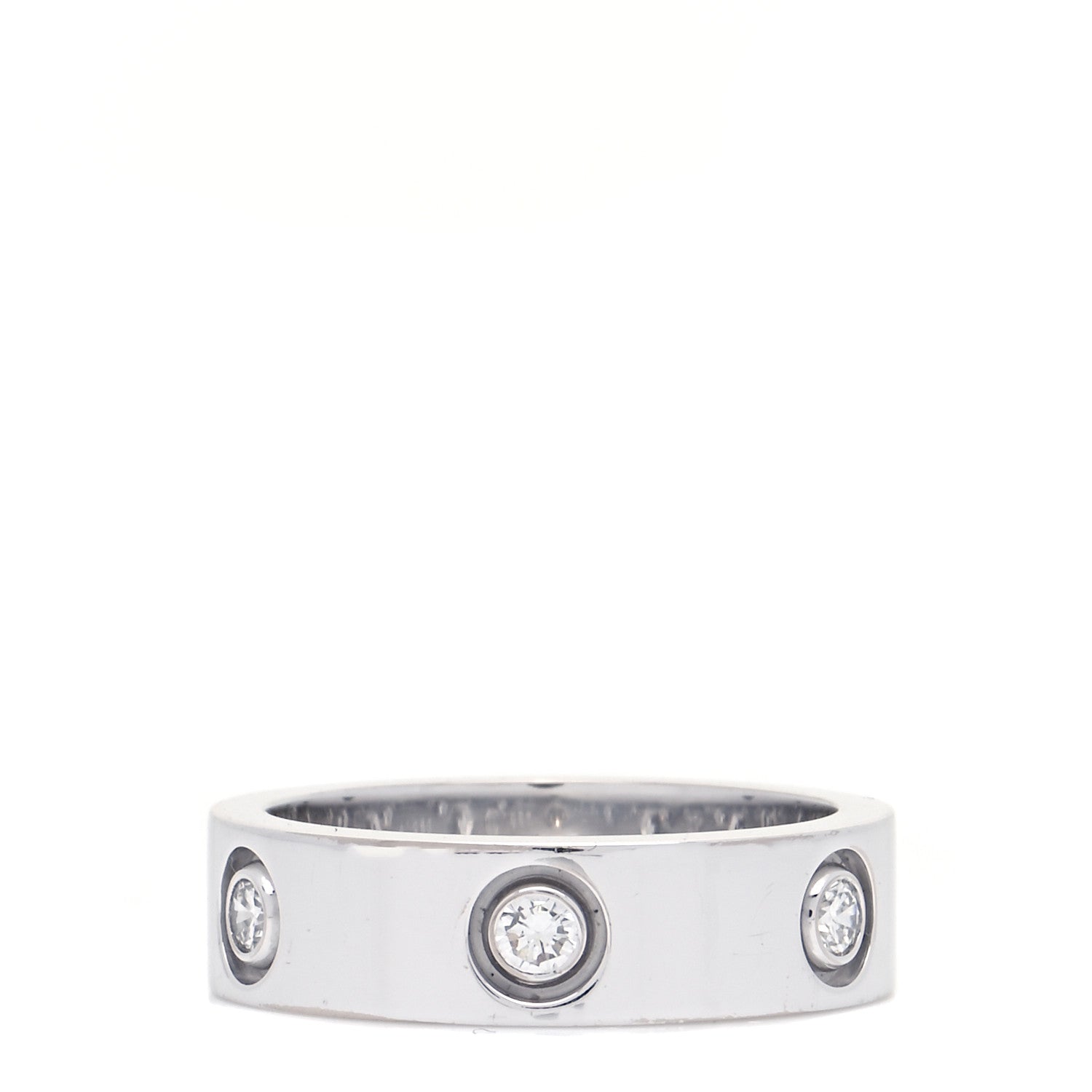 Cartier 18K White Gold 6 Diamond 5.5mm LOVE Ring 54 7 3 of 6