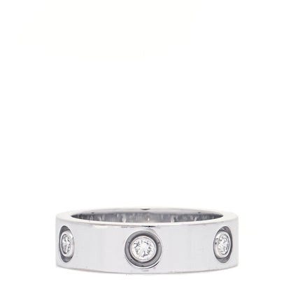 Cartier 18K White Gold 6 Diamond 5.5mm LOVE Ring 54 7 3 of 6
