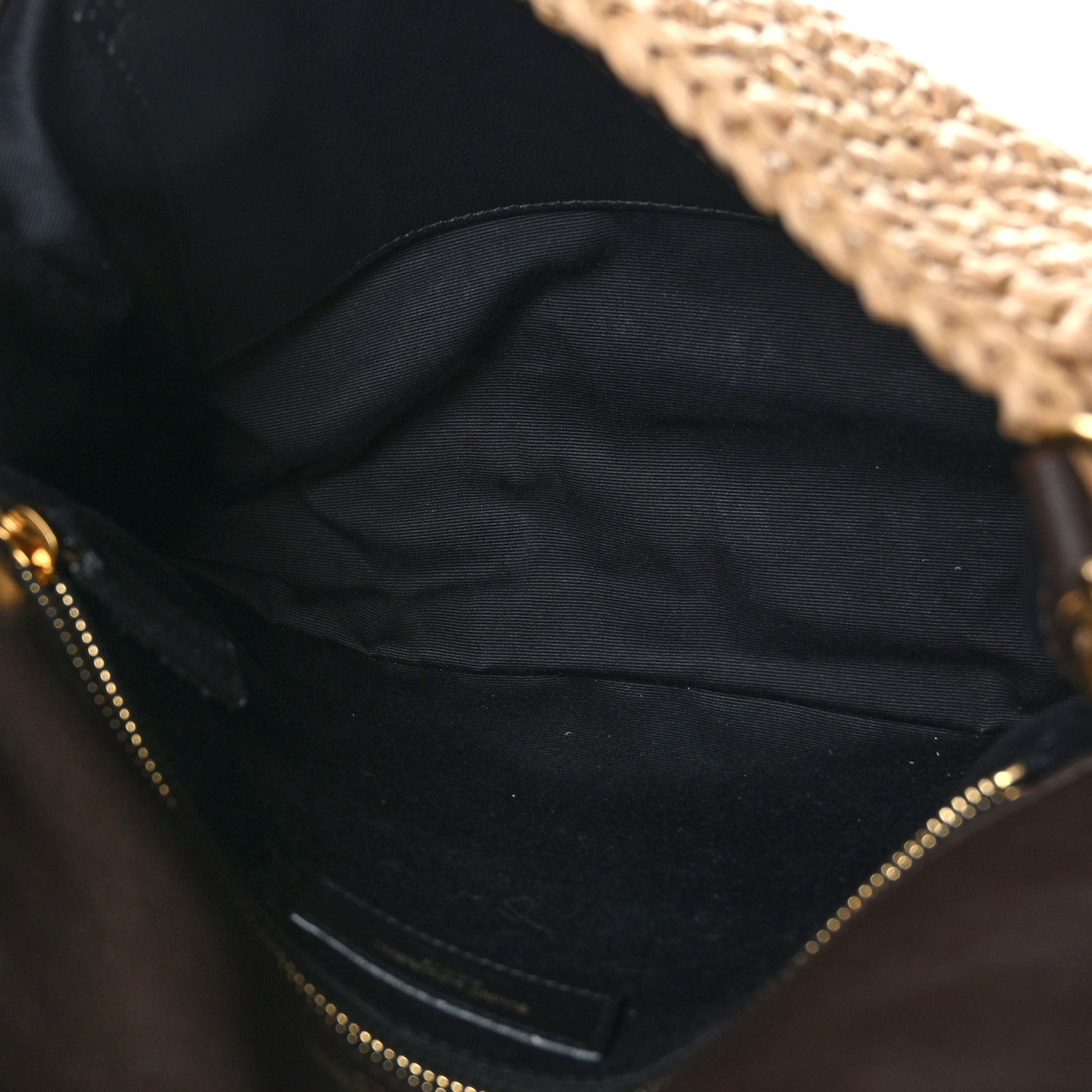 Saint Laurent Raffia Calfskin Monogram Medium Niki Chain Satchel Natural 5 of 9