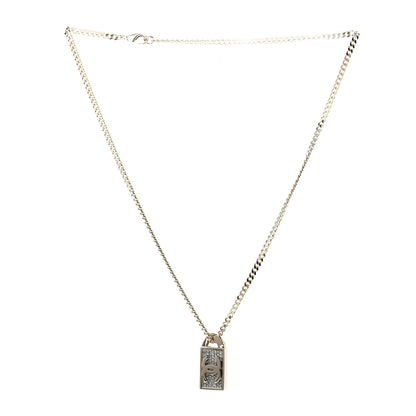 Chanel Crystal Dog Tag Chain Necklace Gold 3 of 6