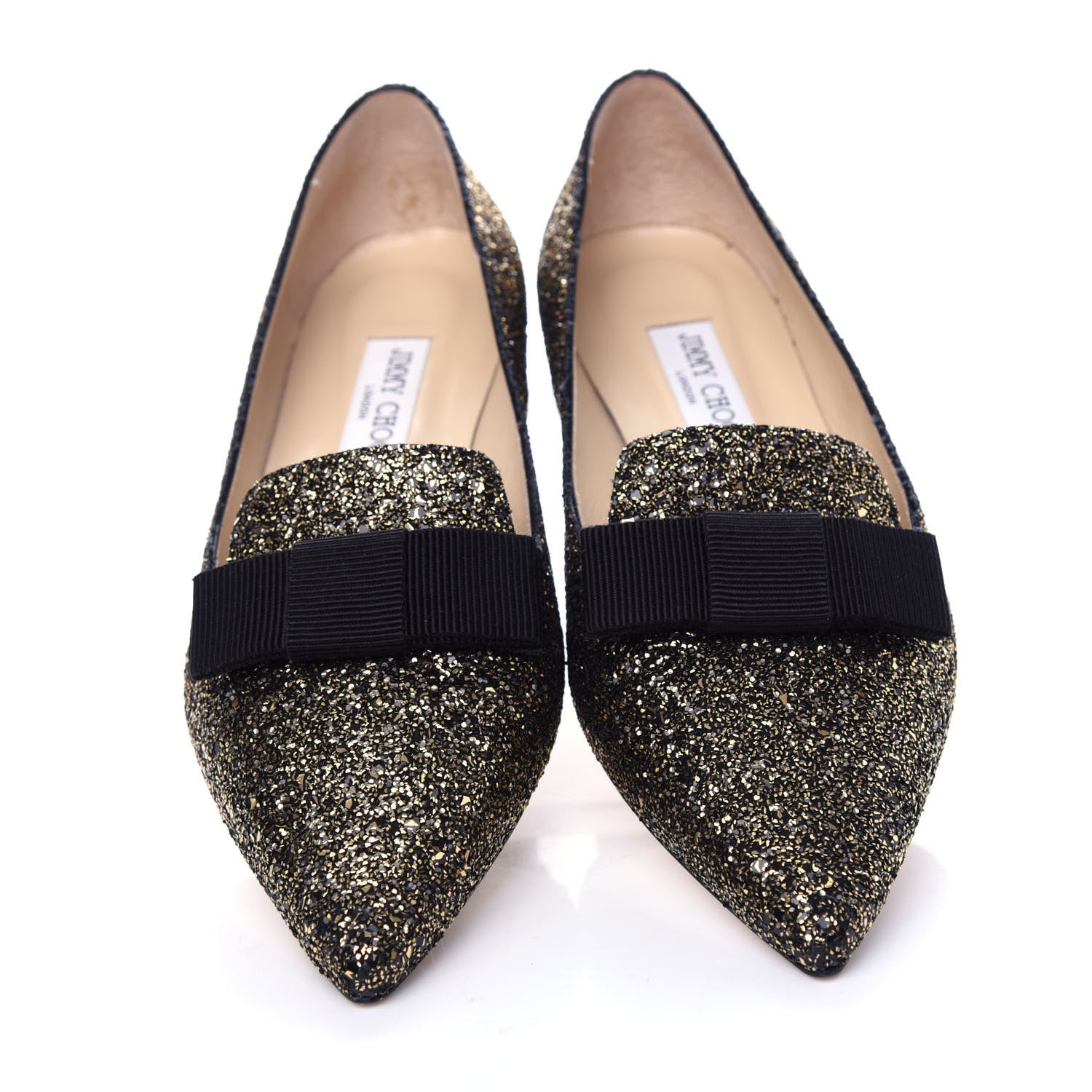 Jimmy Choo Glitter Gala Viola Flats 40 Black 5 of 10