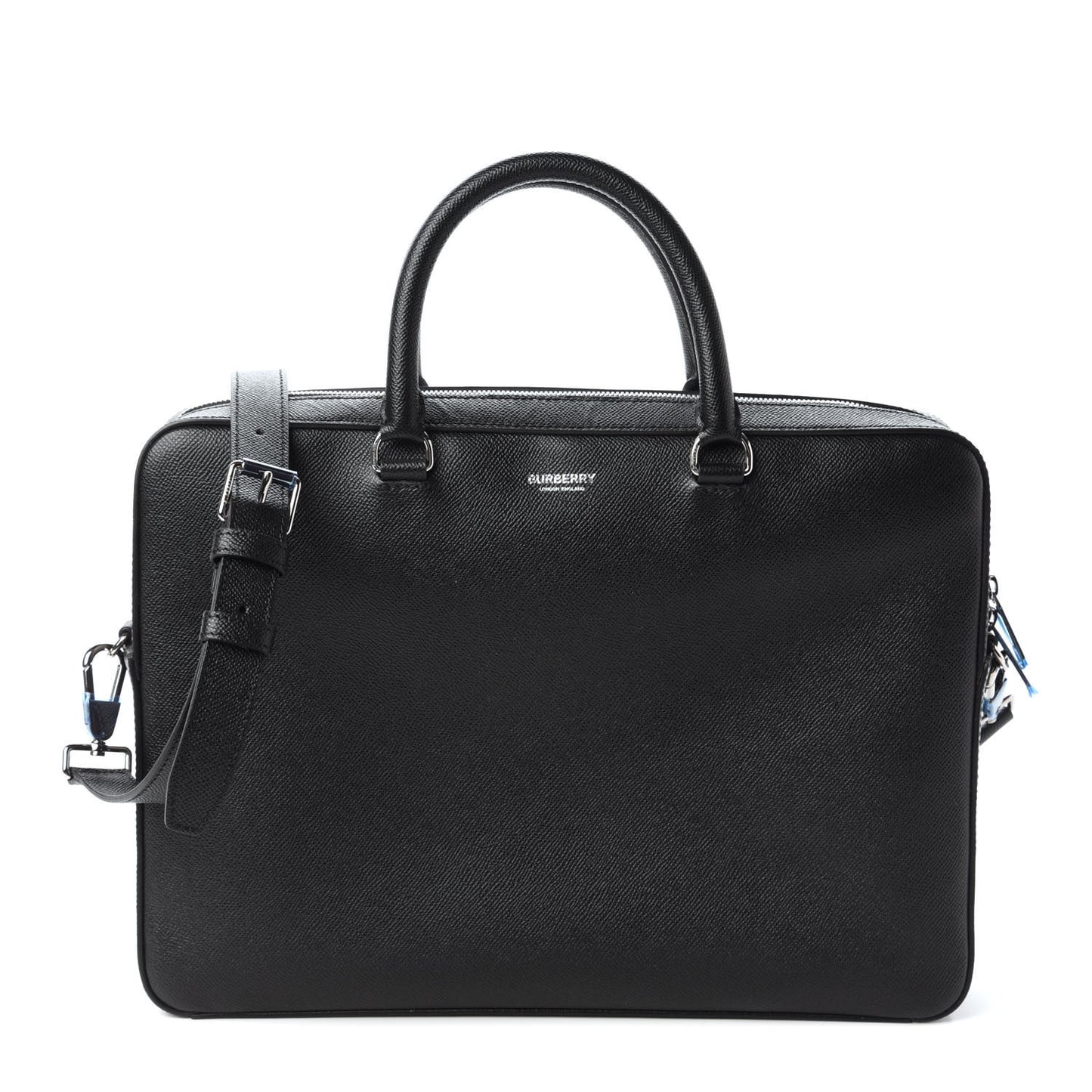 Grainy Calfskin Briefcase Black