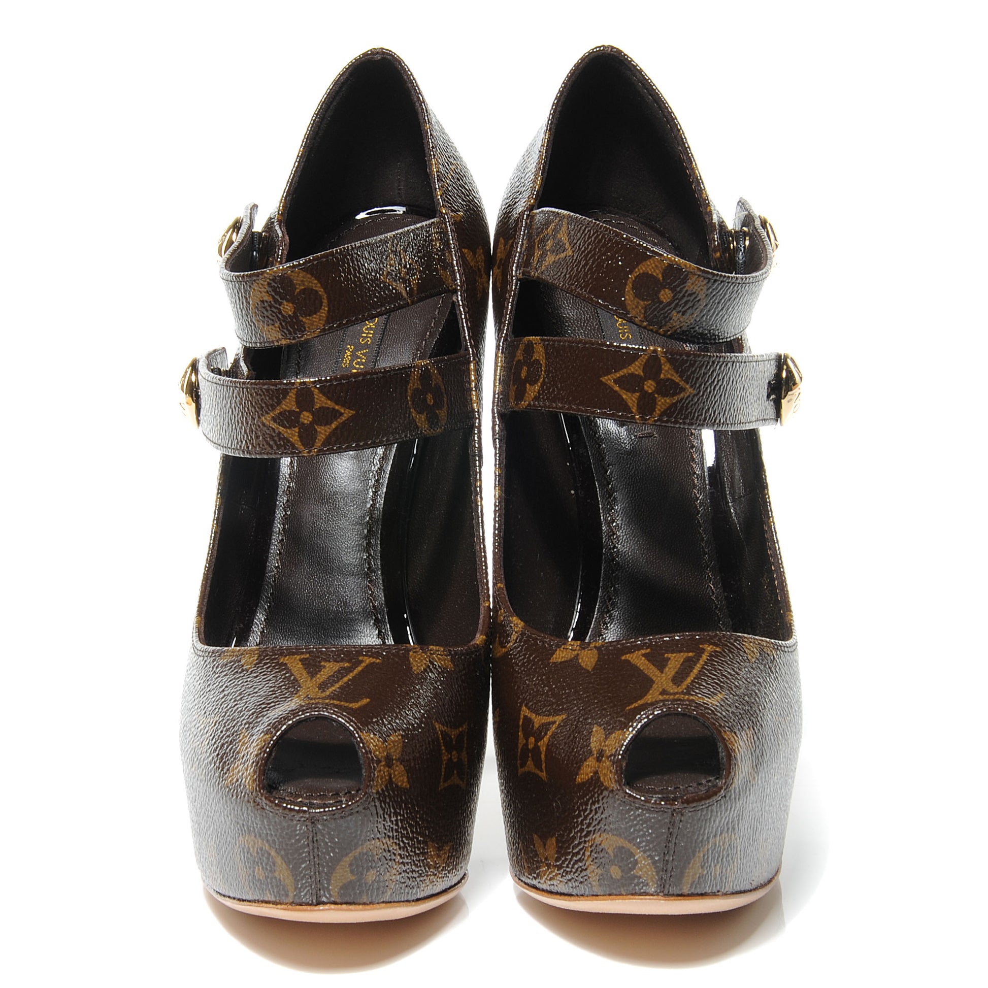 Louis Vuitton Patent Monogram Ritual Fetish Platform Pumps 37 2 of 6