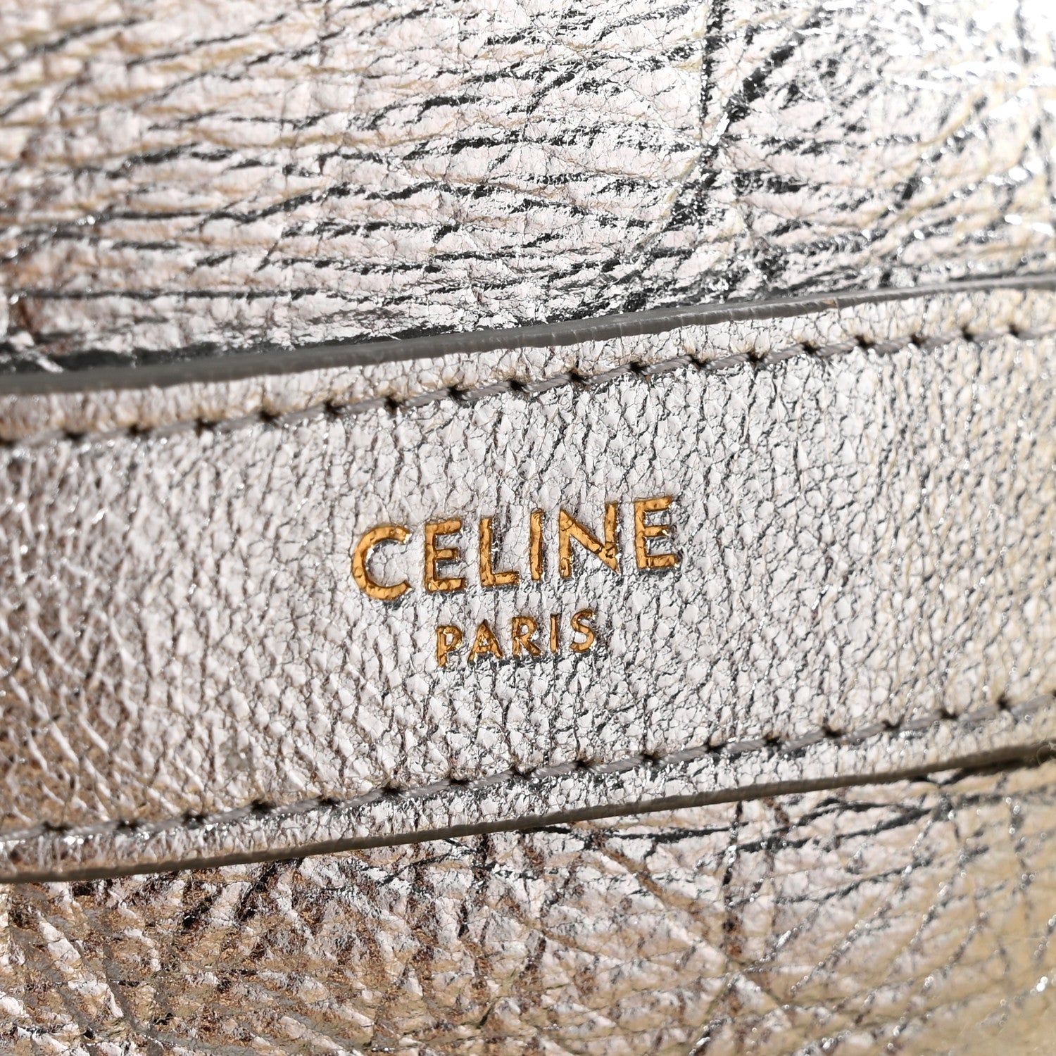 Celine Metallic Lambskin Shearling Medium Phantom Cabas Reversible Tote Natural Silver 7 of 20