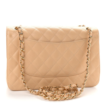 Chanel Caviar Quilted Jumbo Double Flap Beige Clair 3 of 11