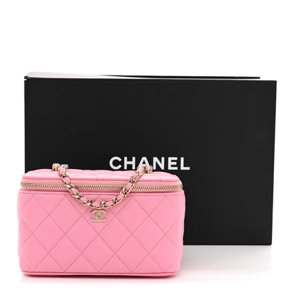 Chanel Caviar Quilted Small Vanity Case With Chain Pink 11 of 11