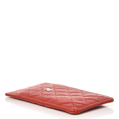Chanel Caviar Quilted Flat Wallet Pouch Red 4 of 7