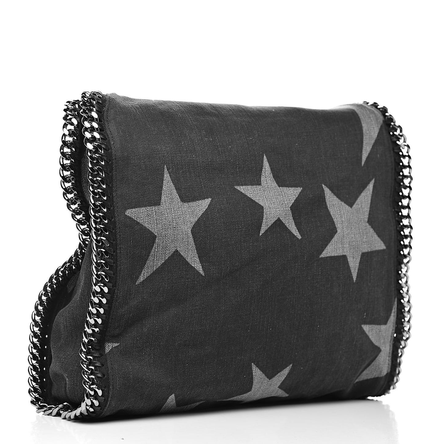 Denim Star Small Falabella Tote Black