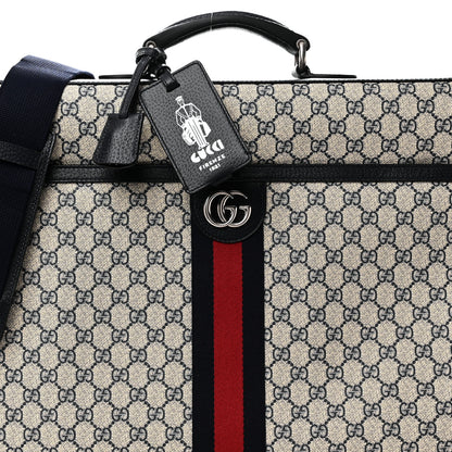 Gucci GG Supreme Monogram Web Savoy Garment Bag Beige Blue 7 of 9