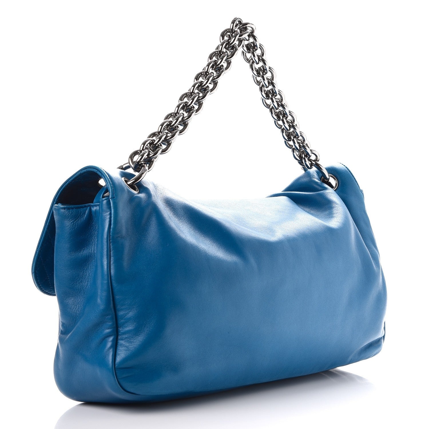Chanel Lambskin Soft and Chain Large Flap Blue 3 of 9