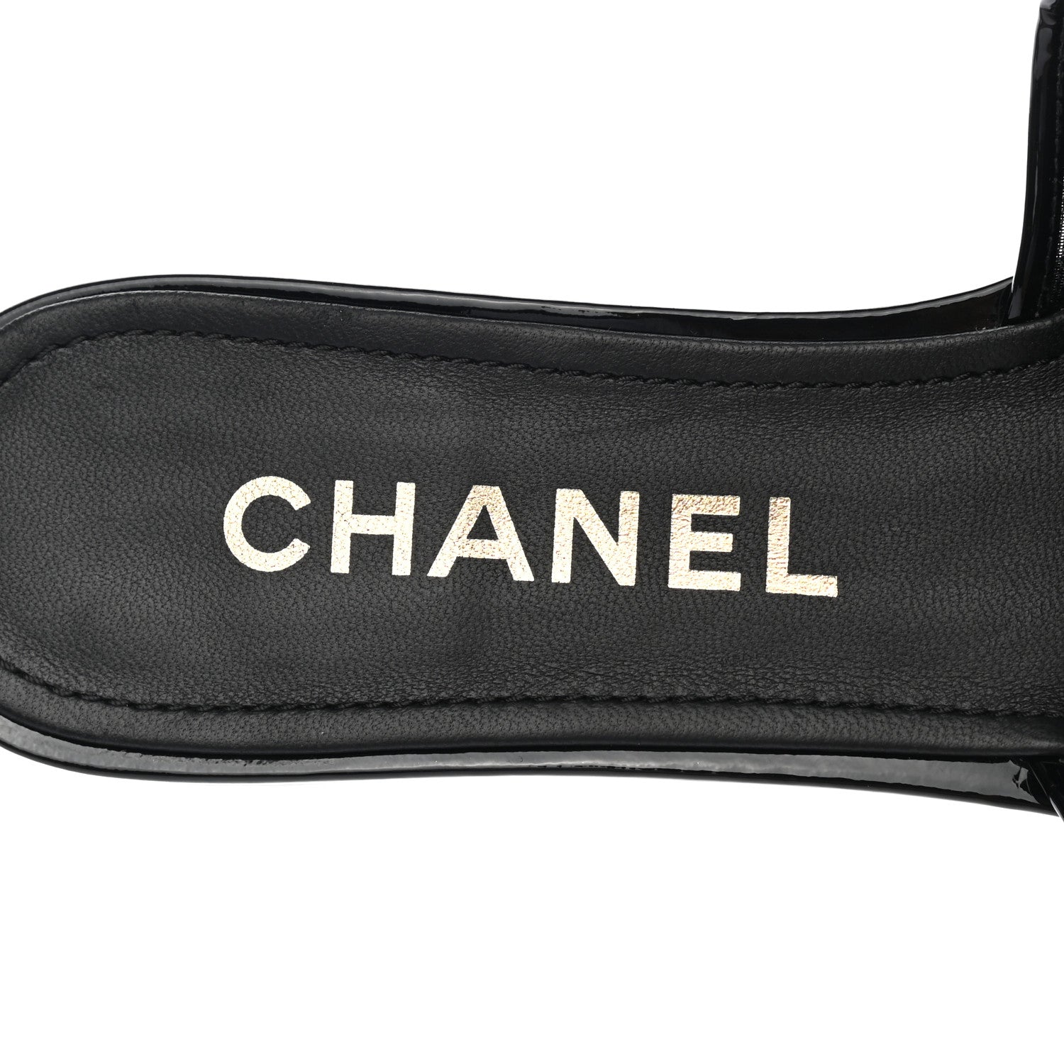 Chanel Mesh Patent Calfskin CC Mules 37 Black 5 of 9