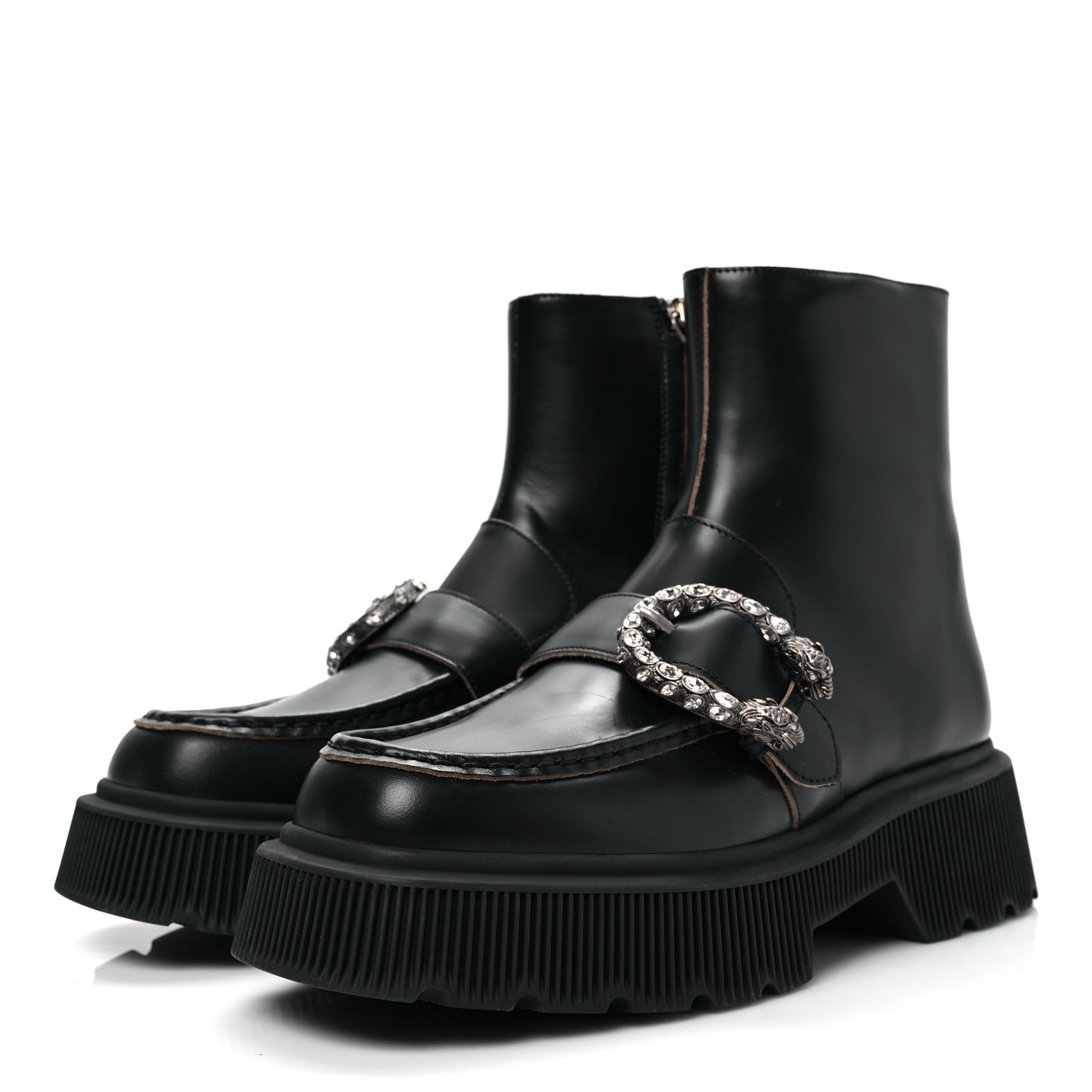 Gucci Cordovan Lux Dionysus Hunder Boots 38 Black 3 of 8