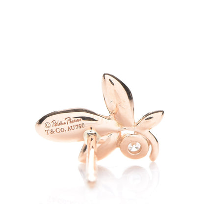 Tiffany 18K Rose Gold Diamond Paloma Picasso Olive Leaf Earrings 3 of 7
