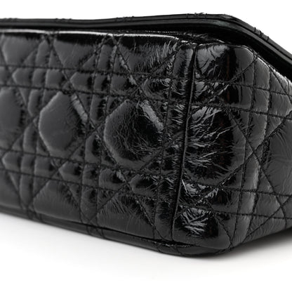 Christian Dior Crinkled Patent Lambskin Cannage Medium Caro Bag Black 11 of 11