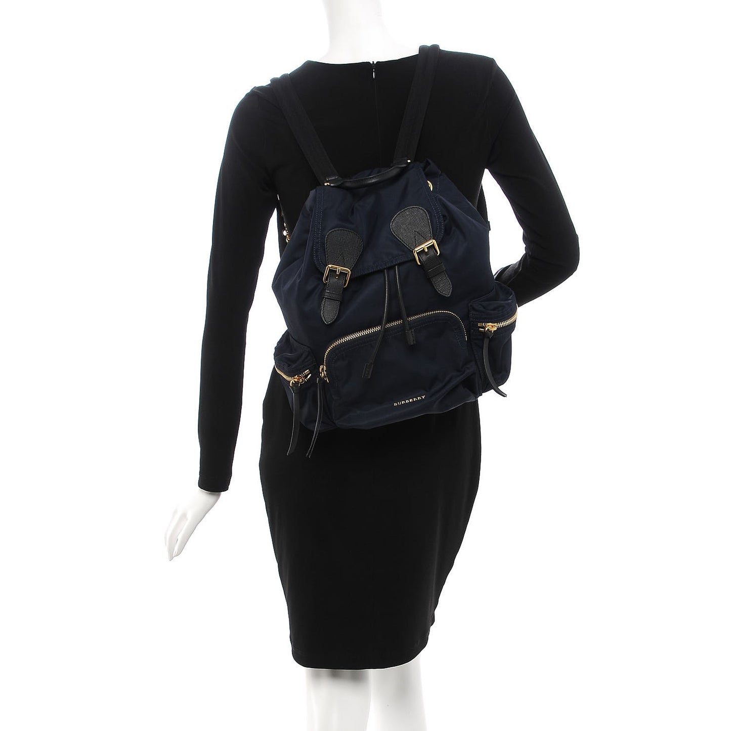 Nylon Medium Rucksack Backpack Ink Blue