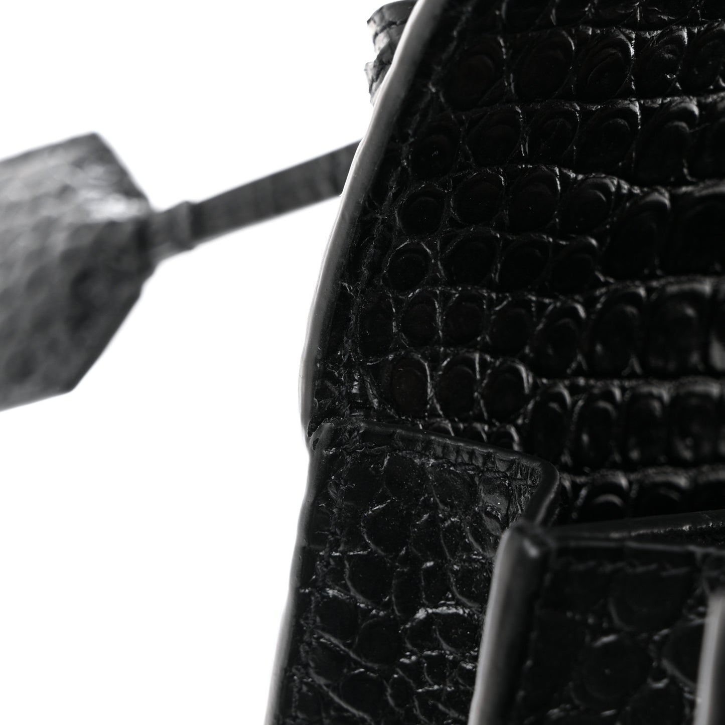 Calfskin Crocodile Embossed Medium Monogram Sunset Black