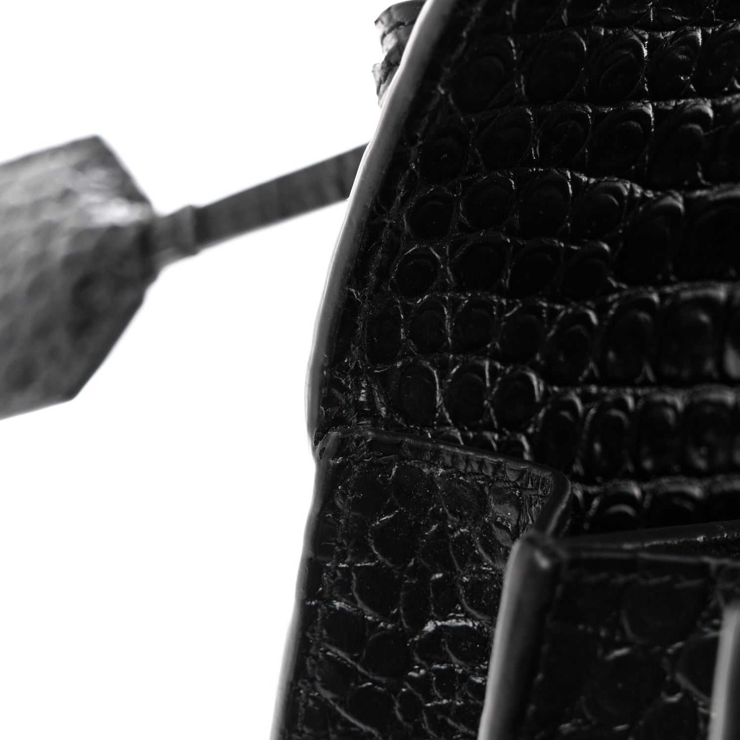 Saint Laurent Calfskin Crocodile Embossed Medium Monogram Sunset Black 12 of 12