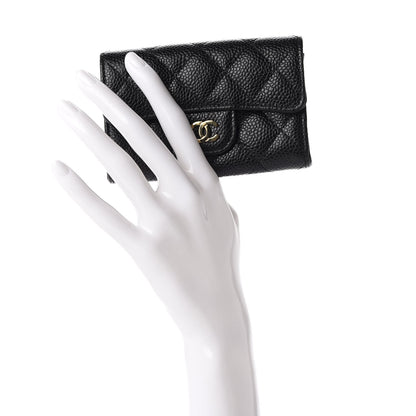 Chanel Caviar Quilted Flap Card Holder Wallet Black 2 of 11