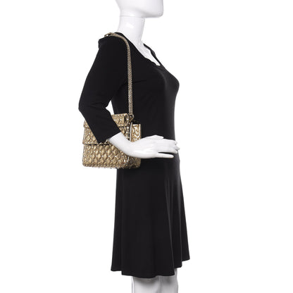 Valentino Garavani Metallic Wrinkled Lambskin Medium Rockstud Spike Shoulder Bag Mekong 2 of 9