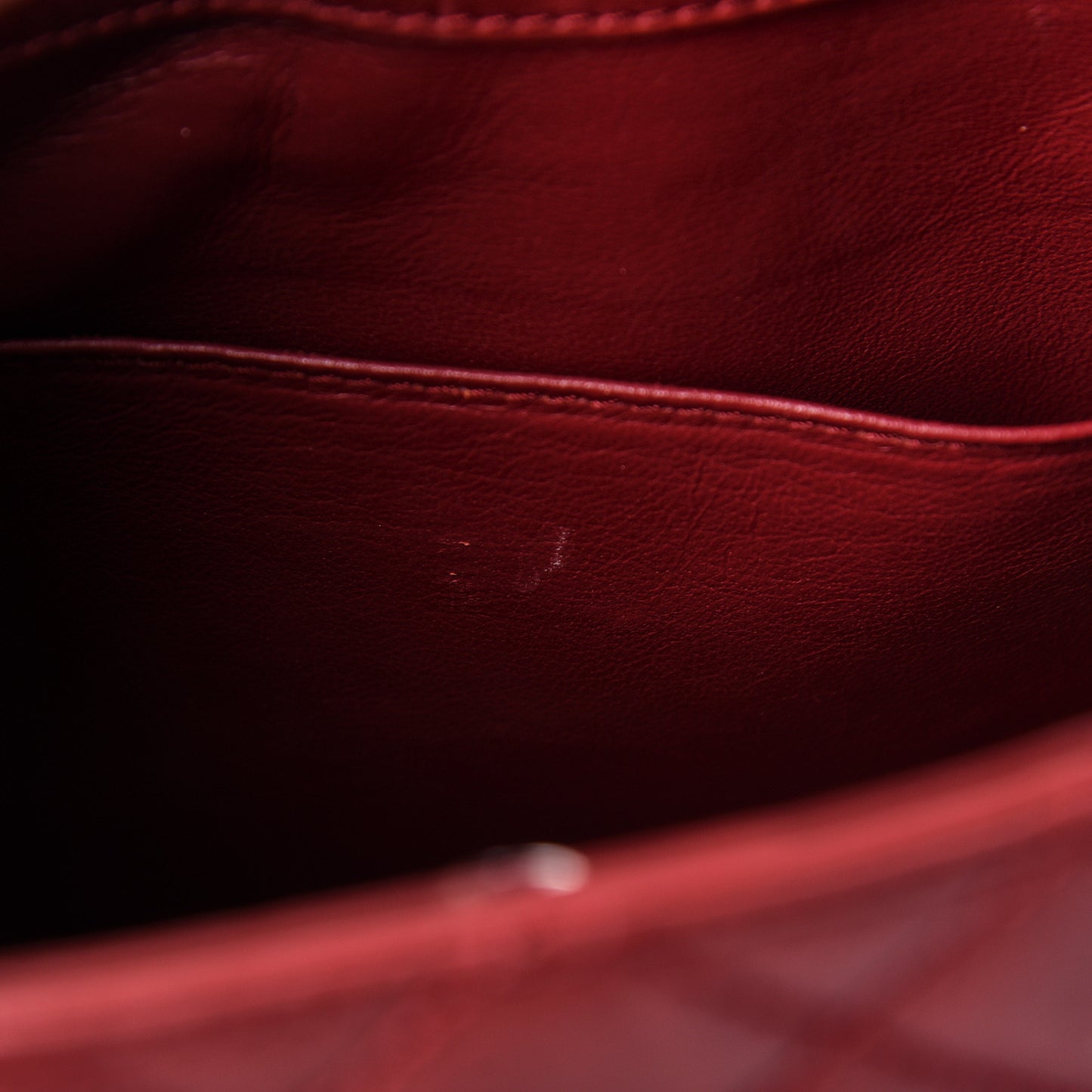 Calfskin Quilted Petit Shopping Tote PST Dark Red
