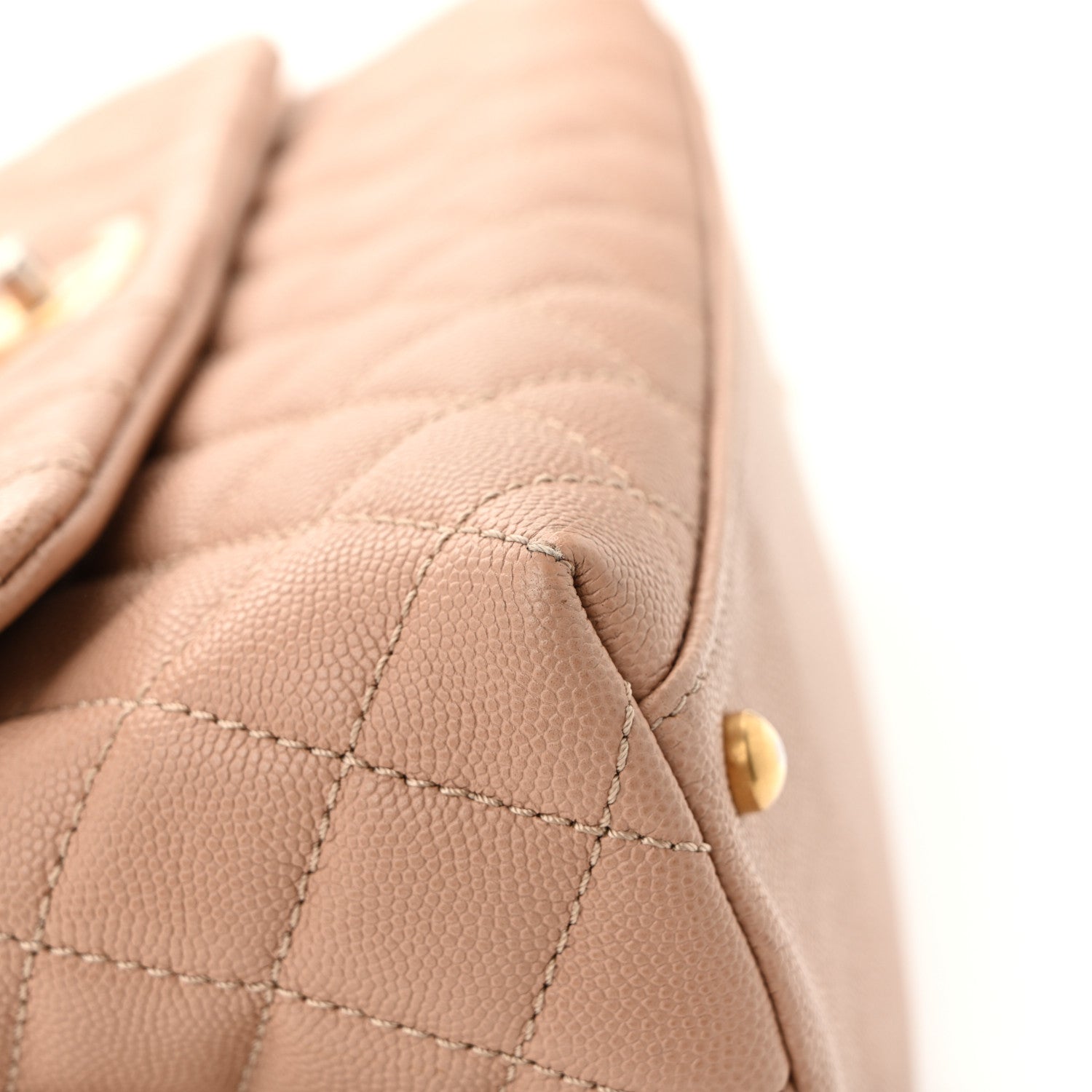 Chanel Caviar Lizard Quilted Small Coco Handle Flap Beige 12 of 13