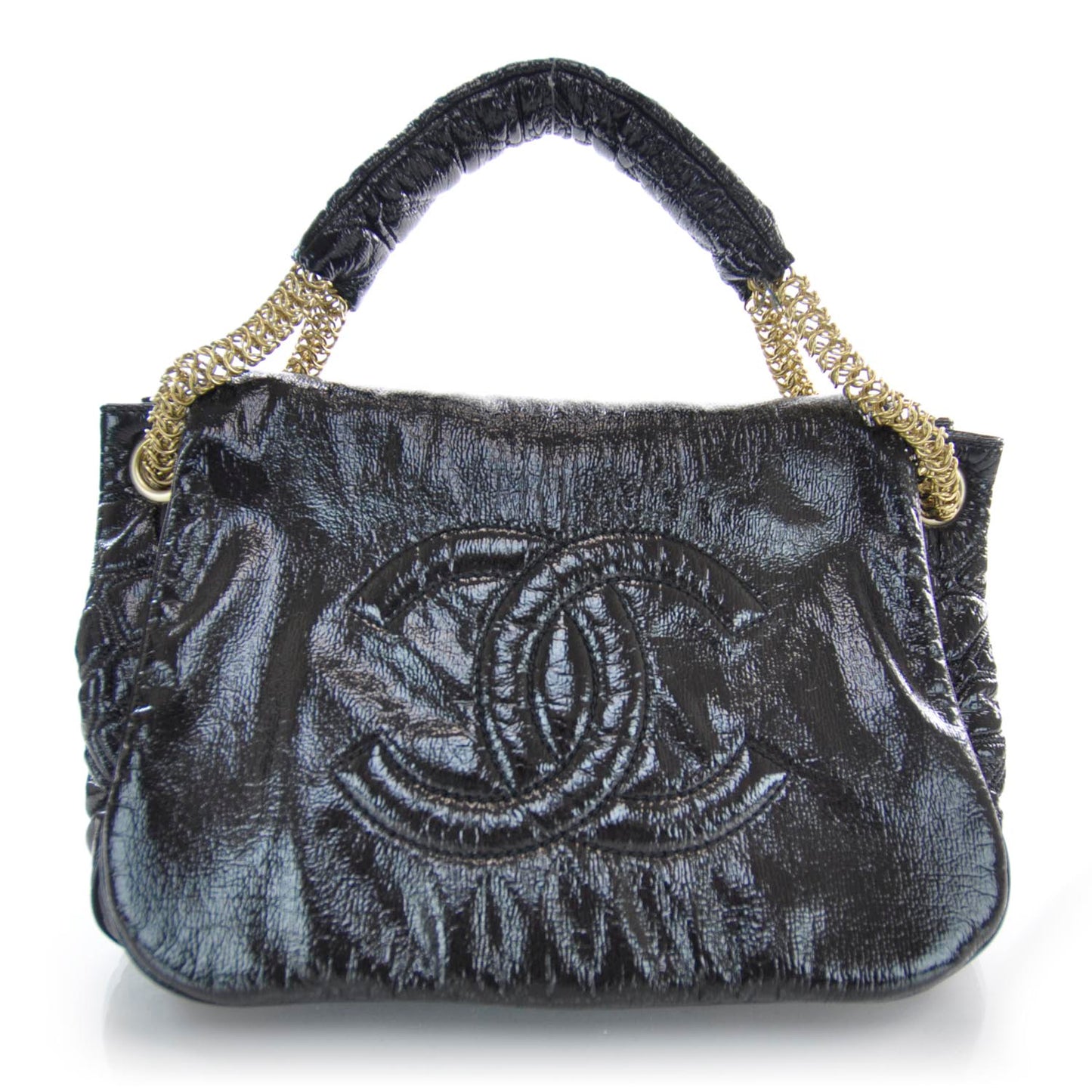 Vinyl Rodeo Flap Bag Black