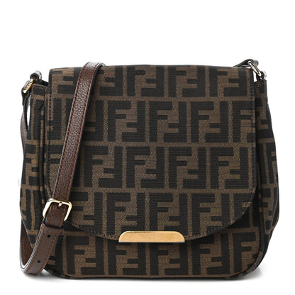Fendi Zucca Vitello Artic Small Messenger Bag Tobacco Castagna 1 of 10