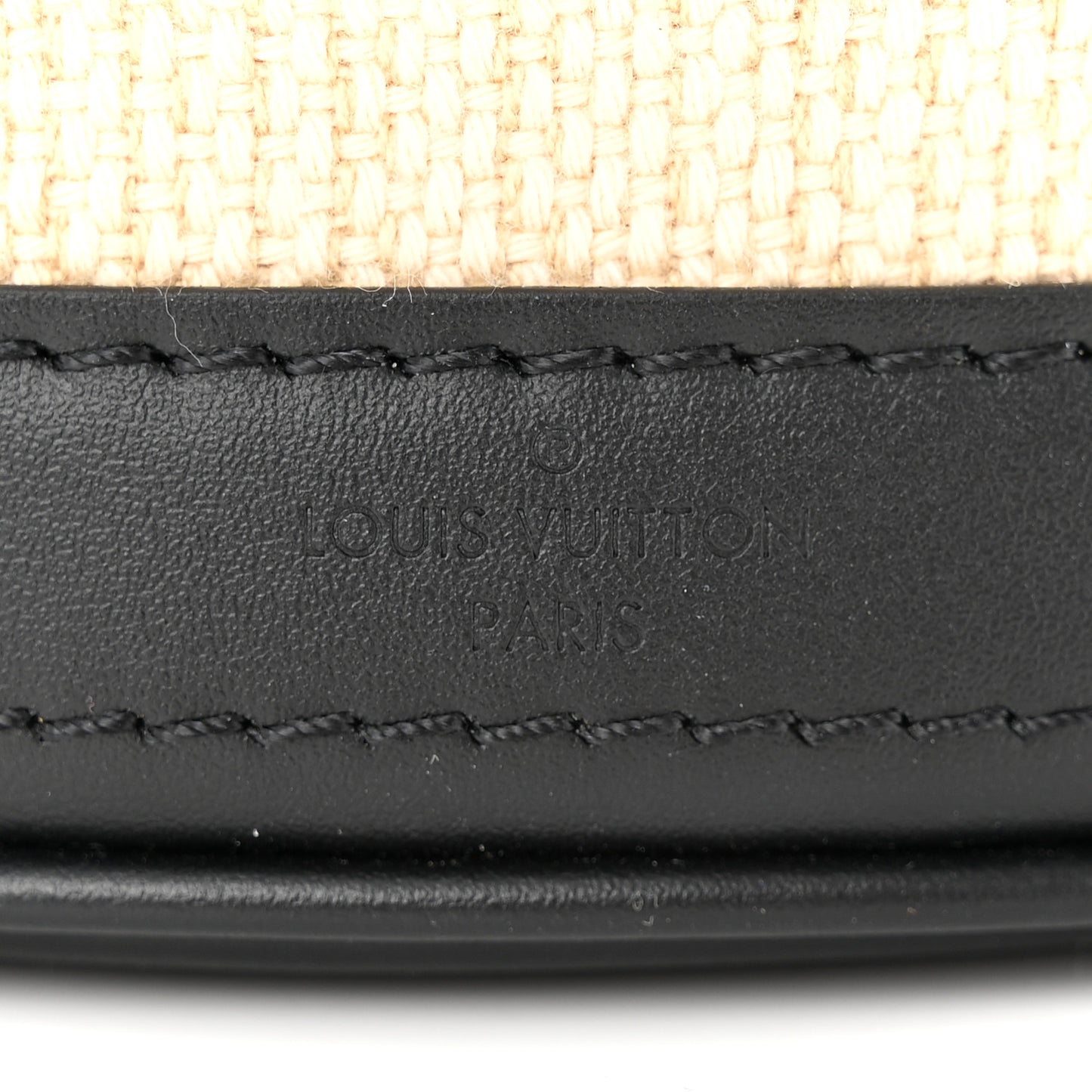 Cotton Calfskin Monogram Nano Bucket Bag Black