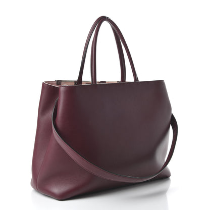 Fendi Vitello Dolce Marmol Regular 2Jours Tote Bordeaux 3 of 10