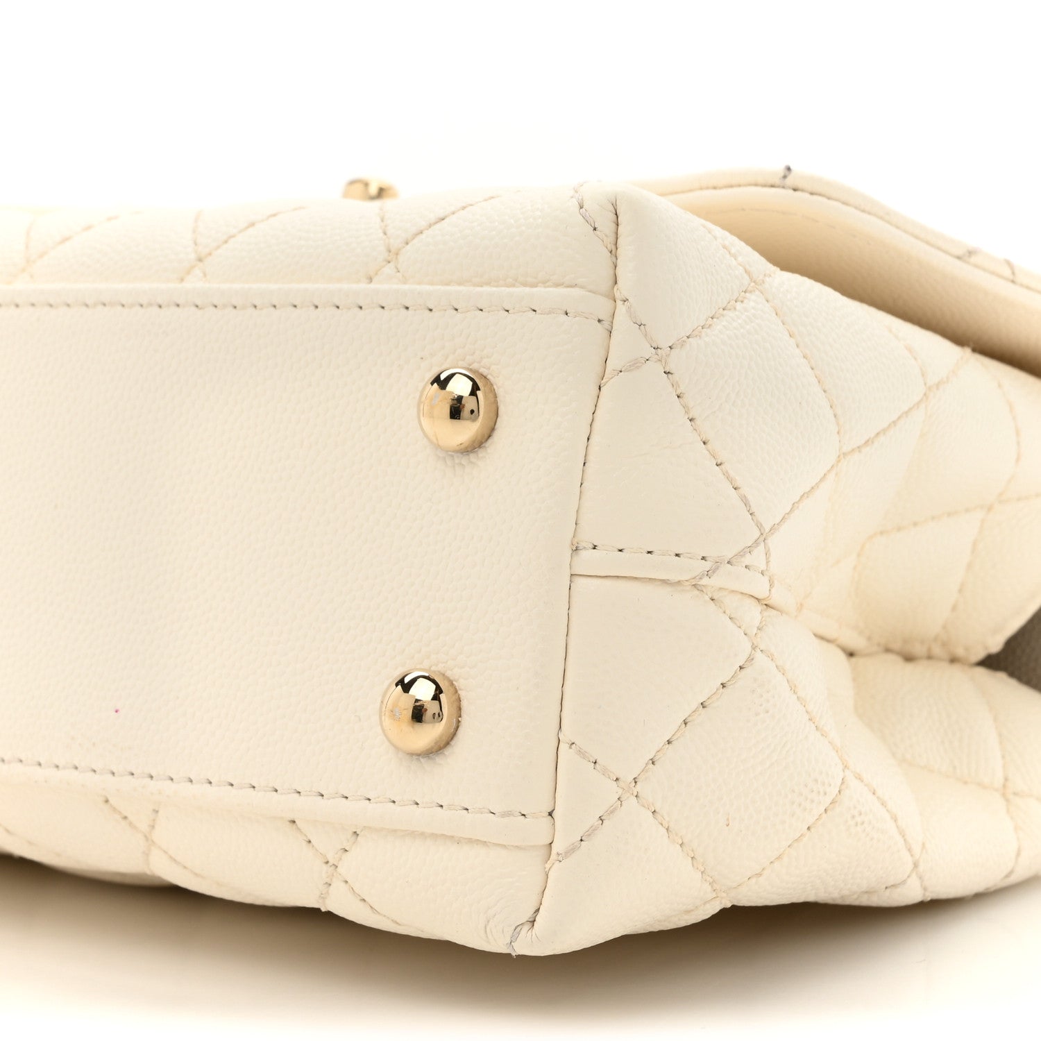 Chanel Caviar Quilted Mini Coco Handle Flap White 10 of 11