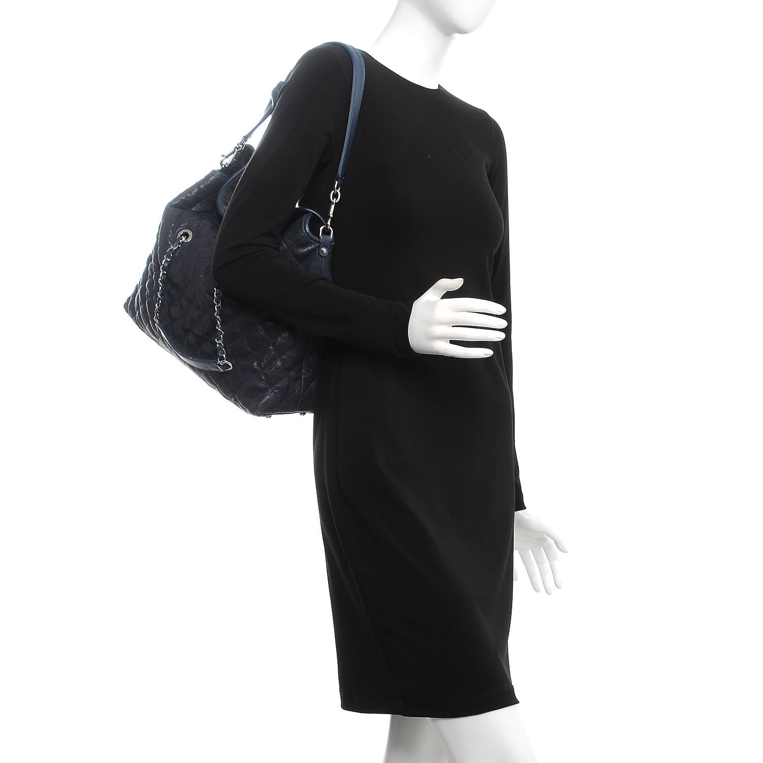 Chanel Caviar Quilted French Riviera Hobo Blue 2 of 8