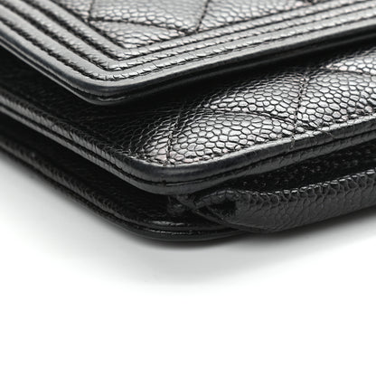 Chanel Caviar Quilted Boy Wallet On Chain WOC Black 8 of 9