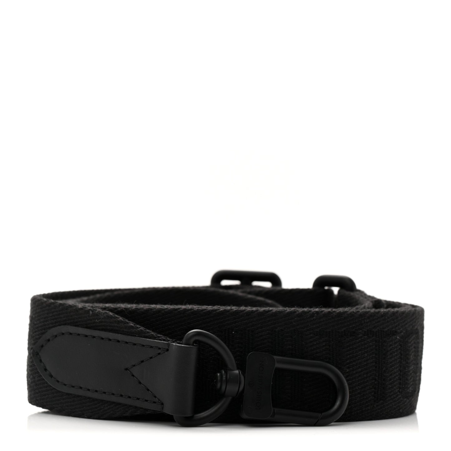 Jacquard Canvas Keepall Bandouliere Adjustable Shoulder Strap Black