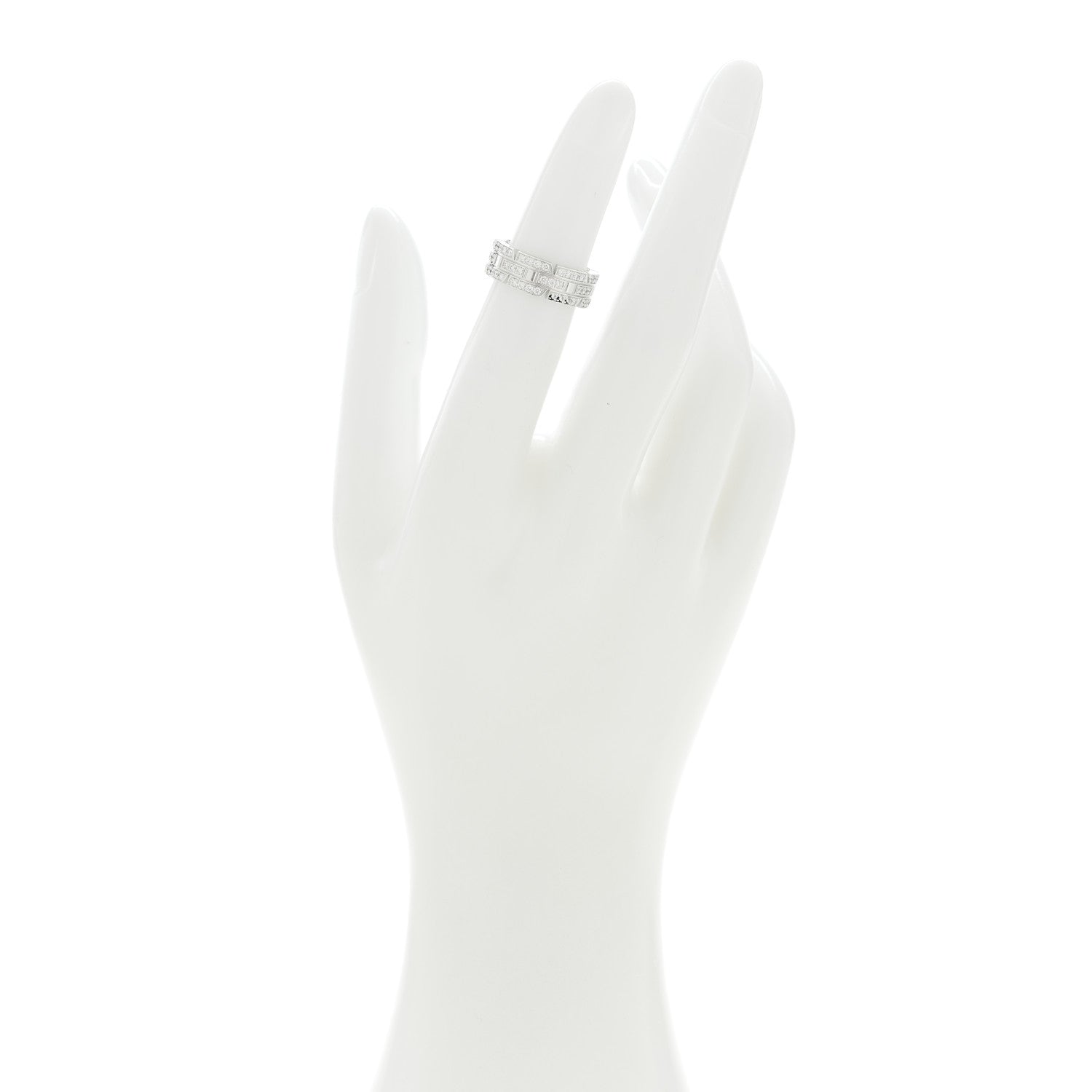 Cartier 18K White Gold Diamond 6mm Tank Francaise Ring 46 3.75 2 of 6