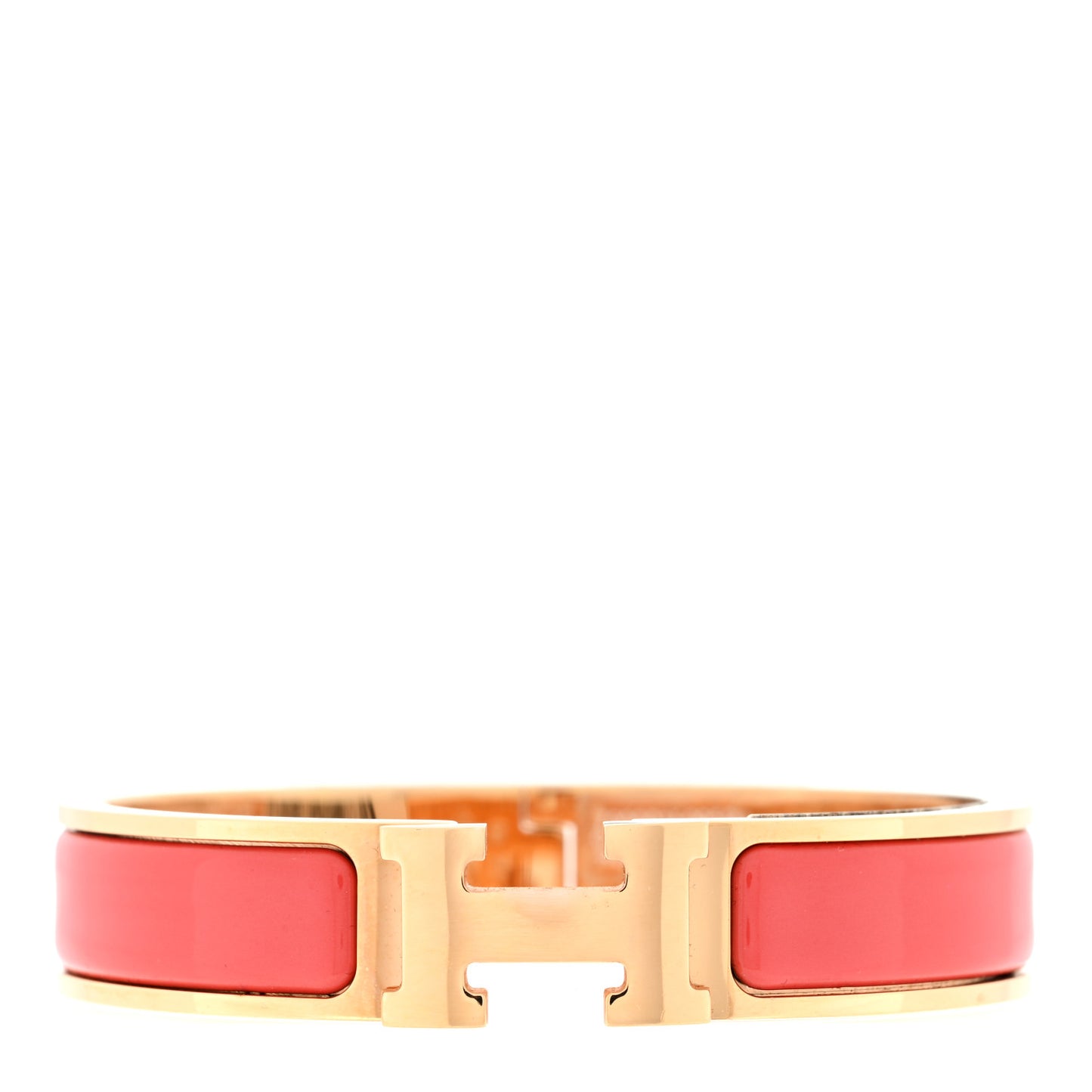 Enamel Narrow Clic Clac H Bracelet PM Rouge Corail