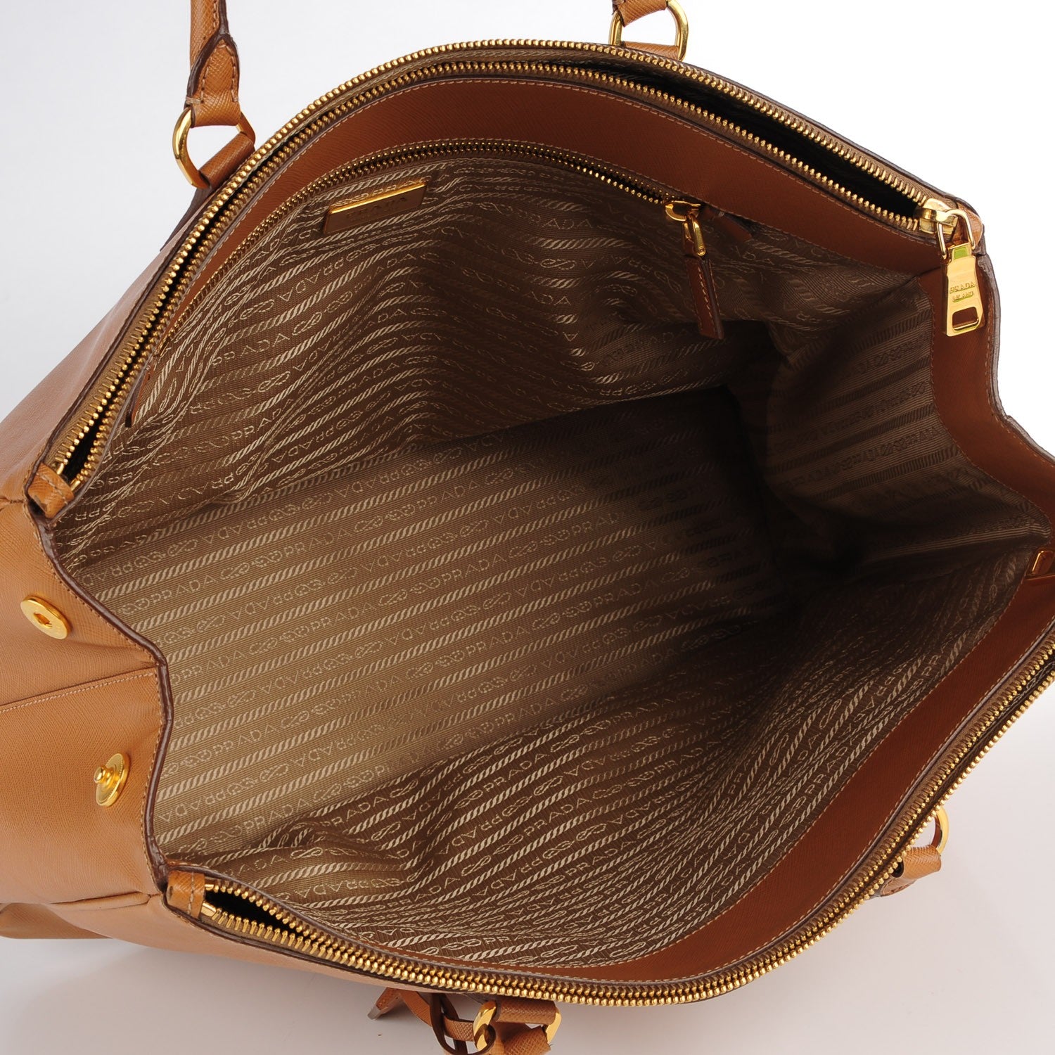 Prada Saffiano Lux Extra Large Galleria Double Zip Tote Caramel 8 of 8