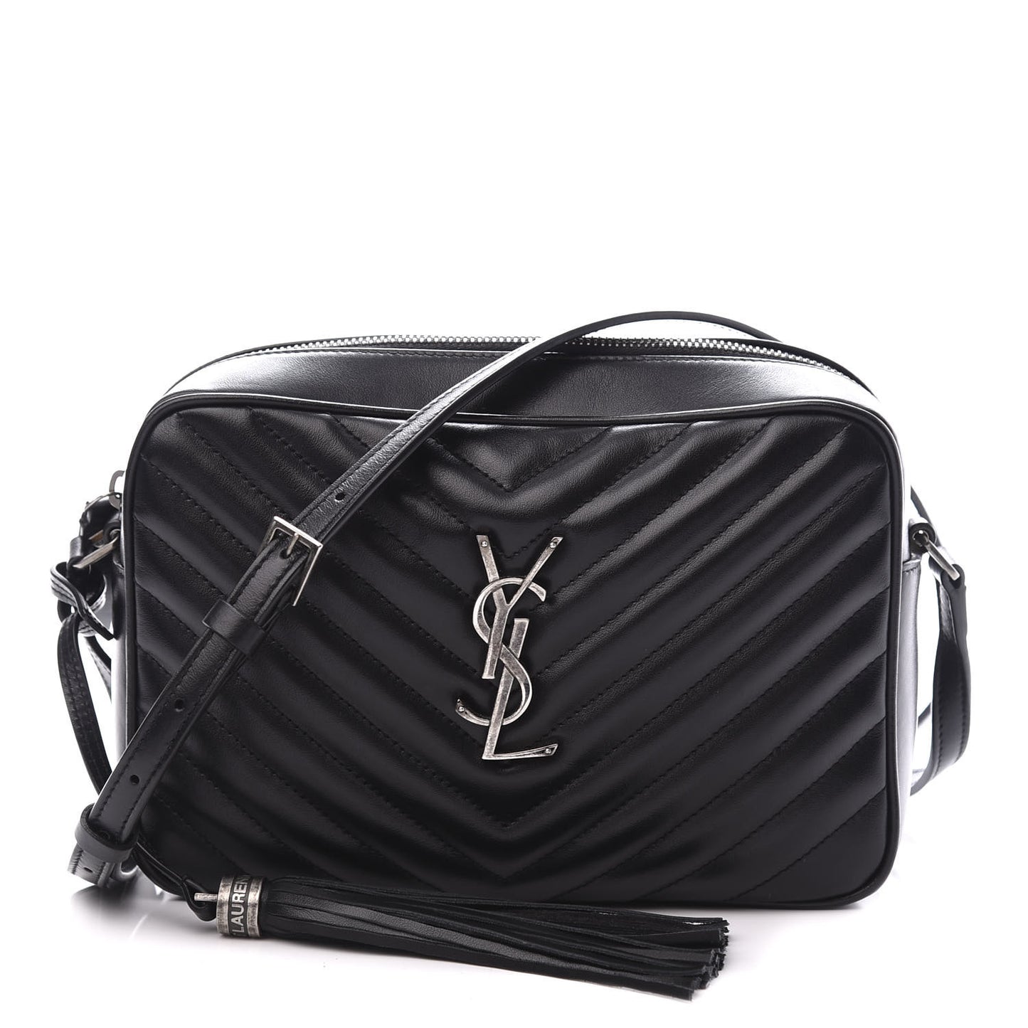 Calfskin Matelasse Monogram Lou Camera Bag Black