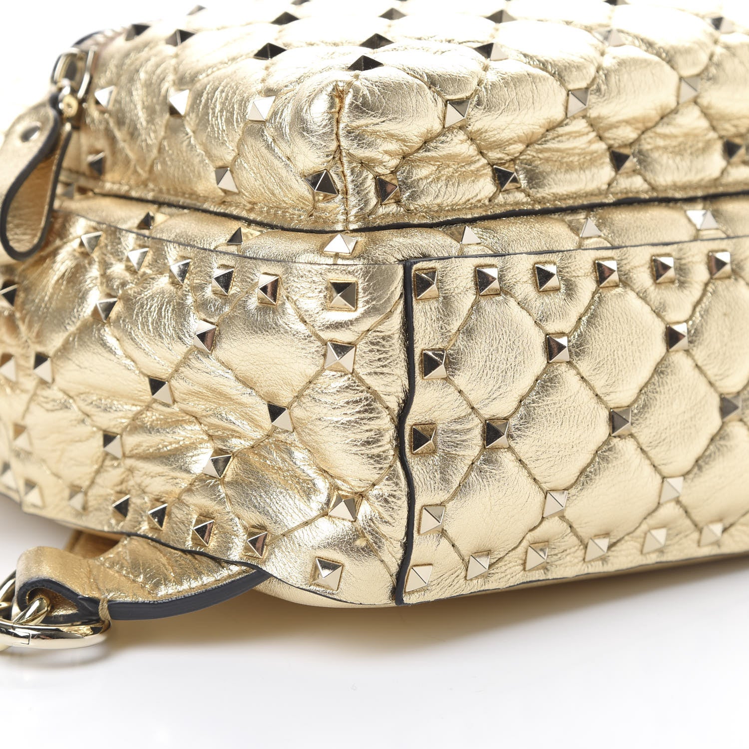 Valentino Garavani Metallic Lambskin Quilted Mini Rockstud Spike Backpack Mekong 7 of 8