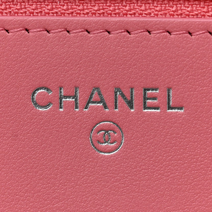 Chanel Caviar Chevron Quilted Boy Wallet On Chain WOC Pink 5 of 10