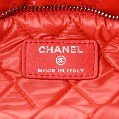 Chanel Patent Calfskin Quilted Beauty CC Clutch Red 7 of 8