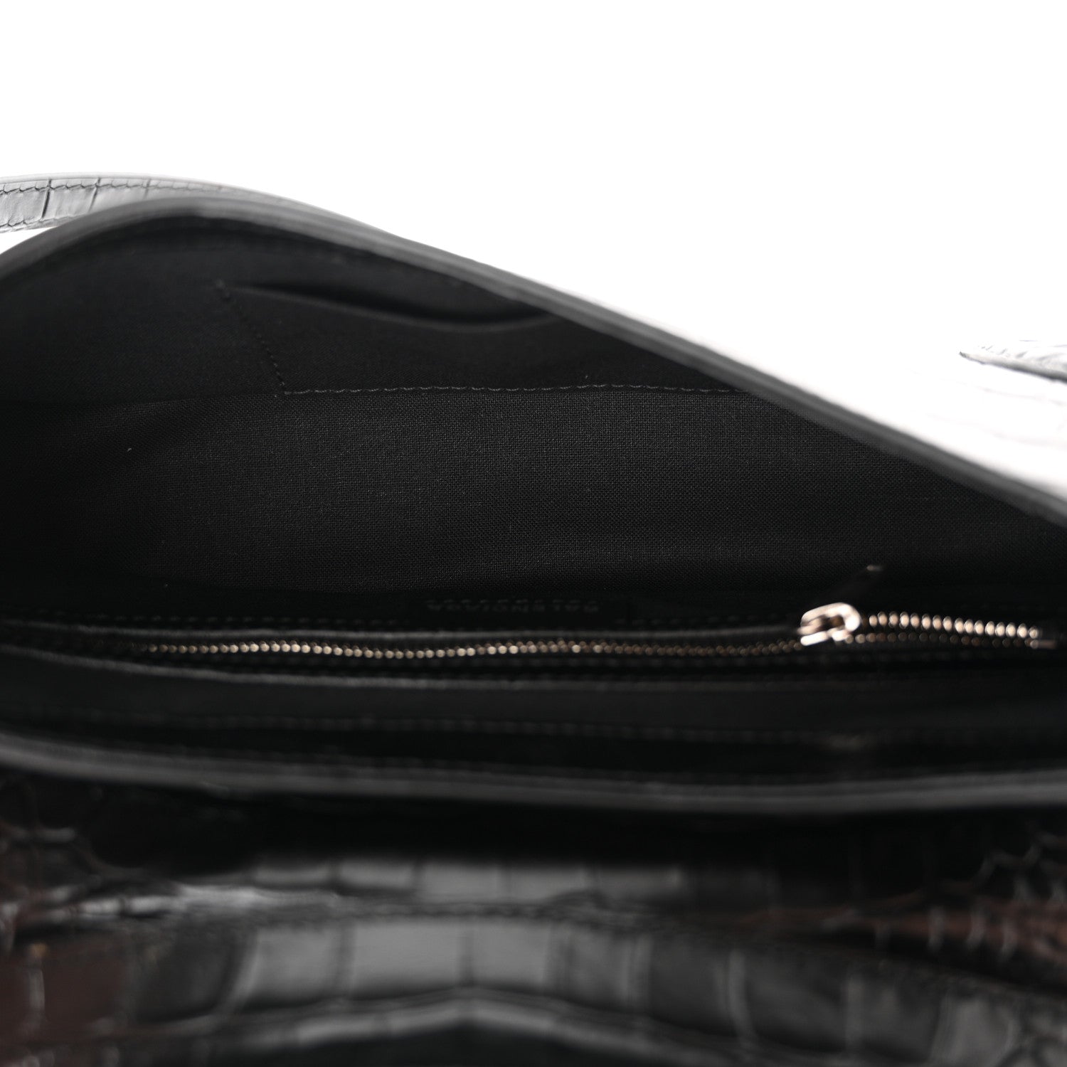 Balenciaga Calfskin Crocodile Embossed Small Lindsay Shoulder Bag Black 5 of 11