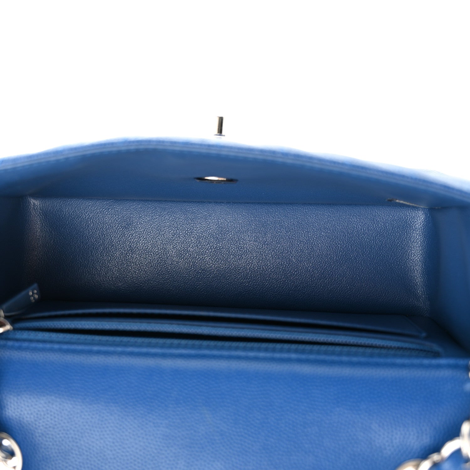 Chanel Caviar Chevron Quilted Mini Rectangular Flap Blue 5 of 9