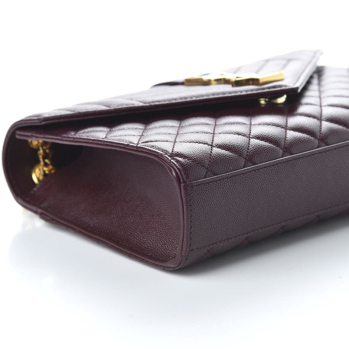 Grain De Poudre Textured Mixed Matelasse Medium Triquilt Monogram Satchel Rouge Legion