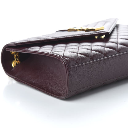 Saint Laurent Grain De Poudre Textured Mixed Matelasse Medium Triquilt Monogram Satchel Rouge Legion 6 of 9